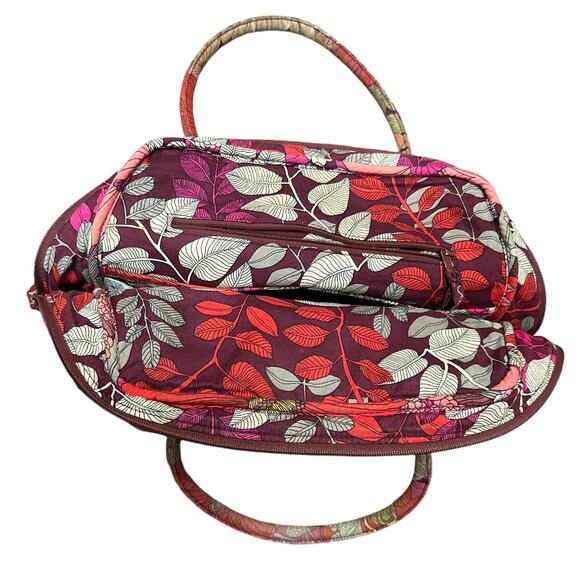 Retro Floral Vera Bradley Bowler Bag Pink Red Cotton Y2K Coquette Purse Floral - Picture 3 of 11